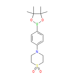 4-â€‹[4-â€‹(4,â€‹4,â€‹5,â€‹5-â€‹Tetramethyl-â€‹{1,â€‹3,â€‹2}â€‹dioxaborolan-â€‹2-â€‹yl)â€‹â€‹phenyl]â€‹thiomorpholine 1,â€‹1-â€‹dioxide