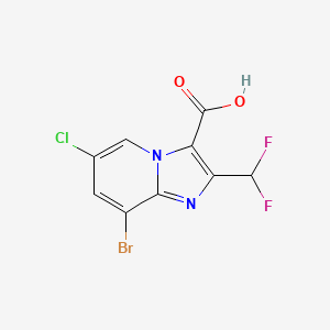 8-Bromo-6-chloro-2-(difluoromethyl)imidazo(1,2-a)pyridine-3-carboxylic acid
