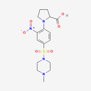 1-{4-[(4-Methylpiperazin-1-yl)sulfonyl]-2-nitrophenyl}pyrrolidine-2-carboxylic acid