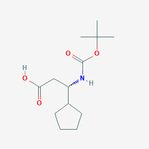 (3S)-3-[(tert-Butoxycarbonyl)amino]-3-cyclopentylpropanoic acid