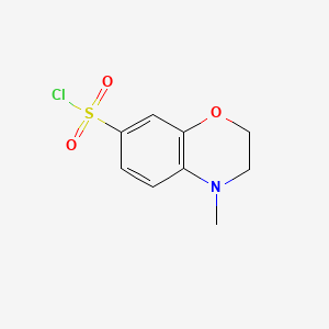 4-Methyl-3,4-dihydro-2H-1,4-benzoxazine-7-sulphonyl chloride